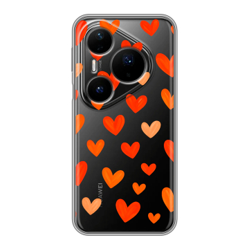 Силиконовый чехол на Huawei Pura 80 Pro, 80 Pro Plus с принтом Сердечки Силиконовый чехол на Huawei Pura 80 Pro, 80 Pro Plus с принтом Сердечки
