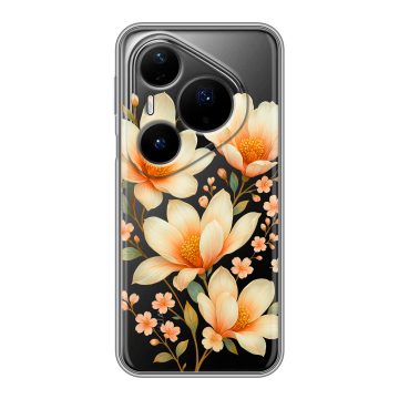 Силиконовый чехол на Huawei Pura 80 Pro, 80 Pro Plus с принтом Цветы Силиконовый чехол на Huawei Pura 80 Pro, 80 Pro Plus с принтом Цветы