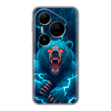 Силиконовый чехол на Huawei Pura 80 Pro, 80 Pro Plus с принтом Медведь Силиконовый чехол на Huawei Pura 80 Pro, 80 Pro Plus с принтом Медведь