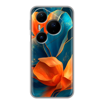 Силиконовый чехол на Huawei Pura 80 Pro, 80 Pro Plus с принтом Цветы