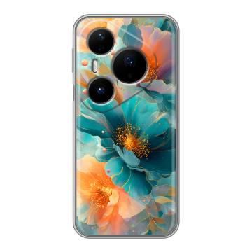 Силиконовый чехол на Huawei Pura 80 Pro, 80 Pro Plus с принтом Цветы