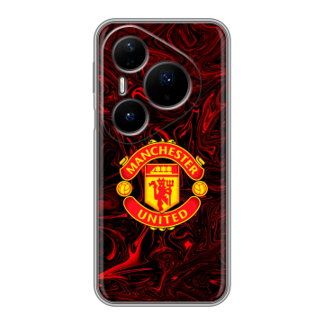 Силиконовый чехол на Huawei Pura 80 Pro, 80 Pro Plus с принтом Manchester United