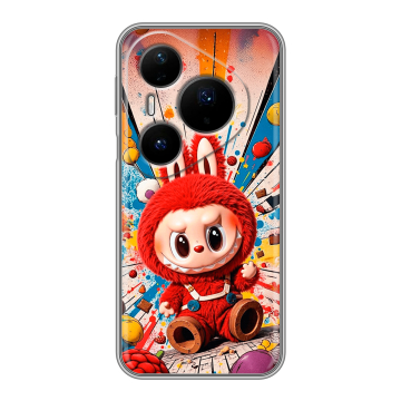 Силиконовый чехол на Huawei Pura 80 Pro, 80 Pro Plus с принтом Labubu Лабубу