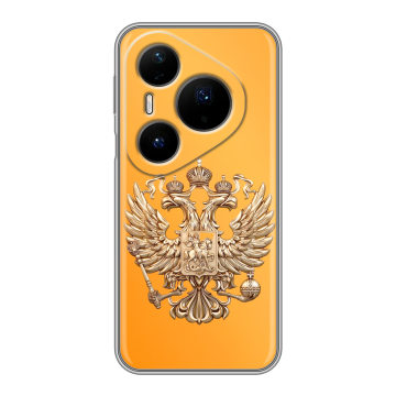 Силиконовый чехол на Huawei Pura 80 Pro, 80 Pro Plus с принтом Герб Флаг России