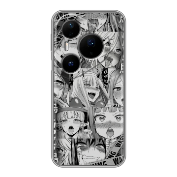 Силиконовый чехол на Huawei Pura 80 Pro, 80 Pro Plus с принтом Ahegao Ахегао Аниме