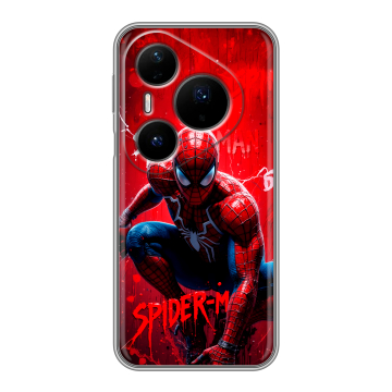 Силиконовый чехол на Huawei Pura 80 Pro, 80 Pro Plus с принтом Spiderman Человек паук Силиконовый чехол на Huawei Pura 80 Pro, 80 Pro Plus с принтом Spiderman Человек паук