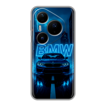 Силиконовый чехол на Huawei Pura 80 Pro, 80 Pro Plus с принтом BMW БМВ