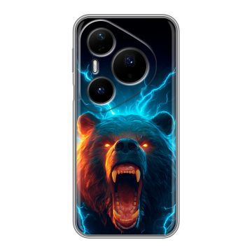 Силиконовый чехол на Huawei Pura 80 Pro, 80 Pro Plus с принтом Медведь