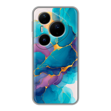 Силиконовый чехол на Huawei Pura 80 Pro, 80 Pro Plus с принтом Мрамор блестки