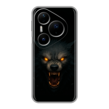 Силиконовый чехол на Huawei Pura 80 Pro, 80 Pro Plus с принтом Волк