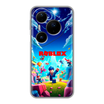 Силиконовый чехол на Huawei Pura 80 Pro, 80 Pro Plus с принтом Roblox Роблокс