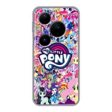 Силиконовый чехол на Huawei Pura 80 Pro, 80 Pro Plus с принтом My little pony Дружба чудо