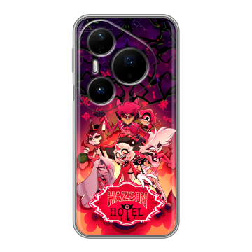 Силиконовый чехол на Huawei Pura 80 Pro, 80 Pro Plus с принтом Hazbin Hotel Отель Хазбин