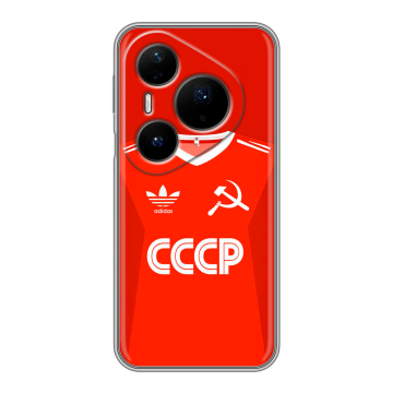 Силиконовый чехол на Huawei Pura 80 Pro, 80 Pro Plus с принтом Флаг Герб СССР