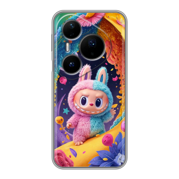 Силиконовый чехол на Huawei Pura 80 Pro, 80 Pro Plus с принтом Labubu Лабубу