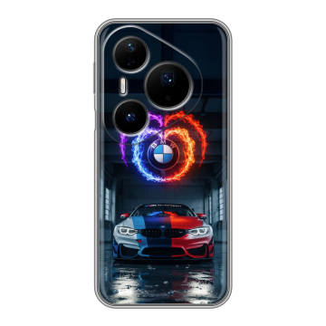 Силиконовый чехол на Huawei Pura 80 Pro, 80 Pro Plus с принтом BMW БМВ Силиконовый чехол на Huawei Pura 80 Pro, 80 Pro Plus с принтом BMW БМВ