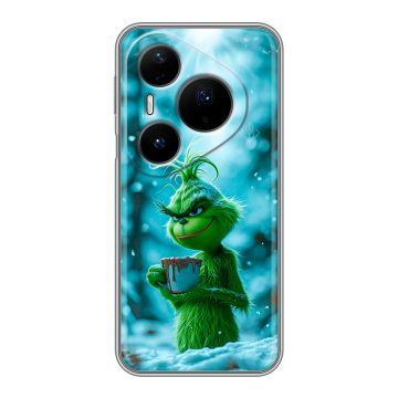 Силиконовый чехол на Huawei Pura 80 Pro, 80 Pro Plus с принтом Новый год гринч