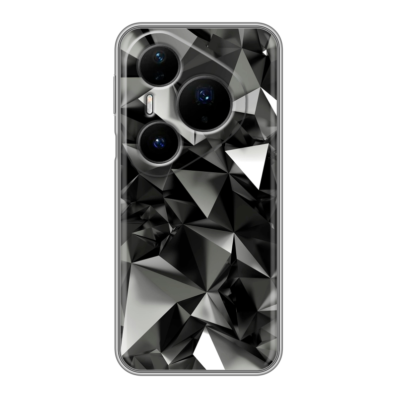 Силиконовый чехол на Huawei Pura 80 Pro, 80 Pro Plus с принтом Черные кристаллы Силиконовый чехол на Huawei Pura 80 Pro, 80 Pro Plus с принтом Черные кристаллы