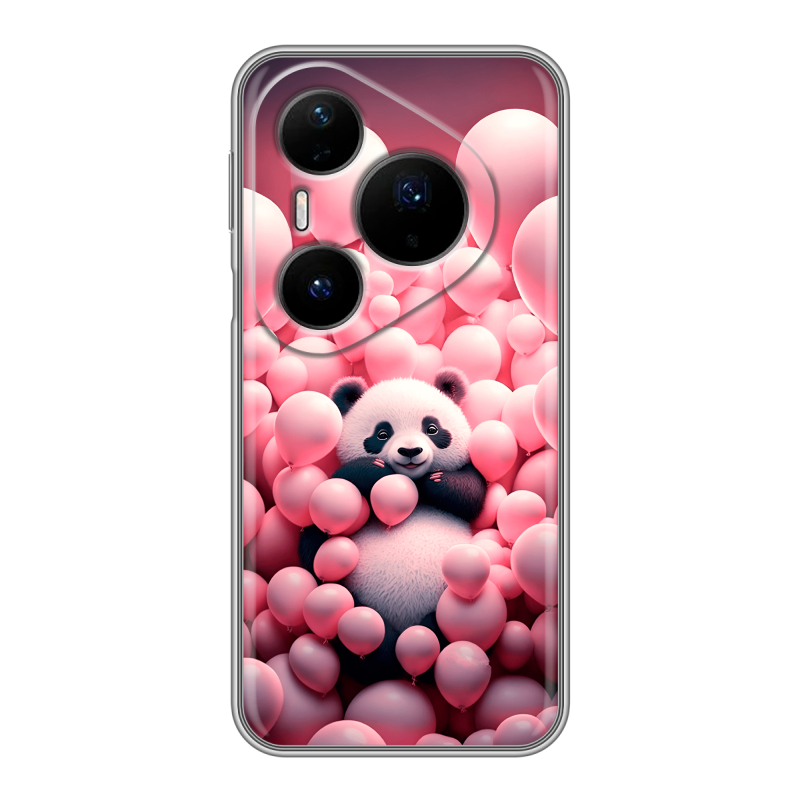 Силиконовый чехол на Huawei Pura 80 Pro, 80 Pro Plus с принтом Панда Силиконовый чехол на Huawei Pura 80 Pro, 80 Pro Plus с принтом Панда