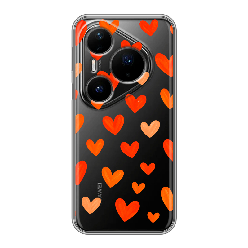 Силиконовый чехол на Huawei Pura 80 Pro, 80 Pro Plus с принтом Сердечки Силиконовый чехол на Huawei Pura 80 Pro, 80 Pro Plus с принтом Сердечки