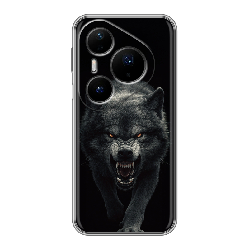 Силиконовый чехол на Huawei Pura 80 Pro, 80 Pro Plus с принтом Волк Силиконовый чехол на Huawei Pura 80 Pro, 80 Pro Plus с принтом Волк