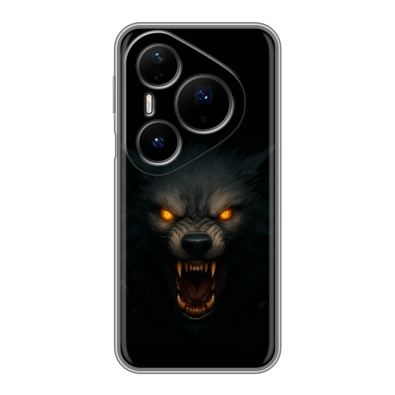 Силиконовый чехол на Huawei Pura 80 Pro, 80 Pro Plus с принтом Волк Силиконовый чехол на Huawei Pura 80 Pro, 80 Pro Plus с принтом Волк