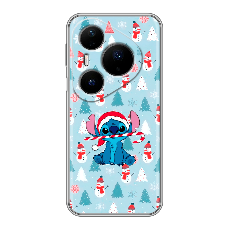 Силиконовый чехол на Huawei Pura 80 Pro, 80 Pro Plus с принтом Стич Новый год Силиконовый чехол на Huawei Pura 80 Pro, 80 Pro Plus с принтом Стич Новый год