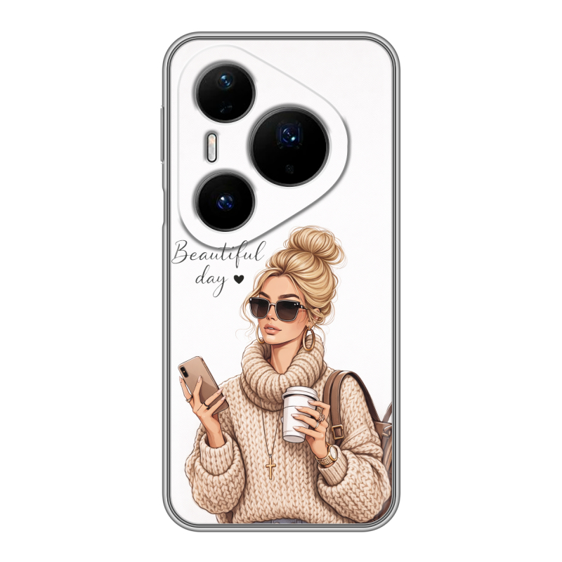 Силиконовый чехол на Huawei Pura 80 Pro, 80 Pro Plus с принтом женский Силиконовый чехол на Huawei Pura 80 Pro, 80 Pro Plus с принтом женский