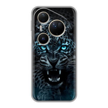 Силиконовый чехол на Huawei Pura 80 Ultra с принтом Темный леопард