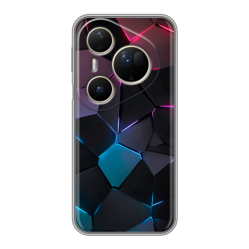 Силиконовый чехол на Huawei Pura 80 Ultra с принтом Геометрия неона