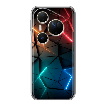 Силиконовый чехол на Huawei Pura 80 Ultra с принтом Абстракция неон