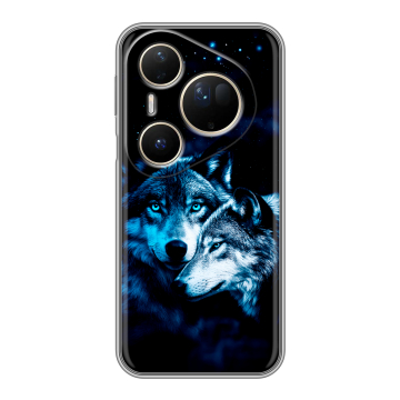 Силиконовый чехол на Huawei Pura 80 Ultra с принтом Волки