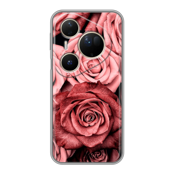 Силиконовый чехол на Huawei Pura 80 Ultra с принтом Цветы розы