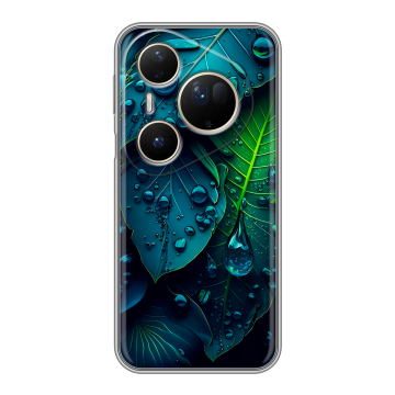 Силиконовый чехол на Huawei Pura 80 Ultra с принтом Листья
