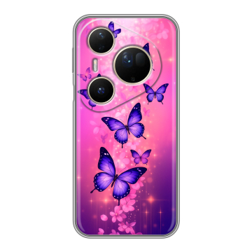 Силиконовый чехол на Huawei Pura 80 Ultra с принтом Бабочки