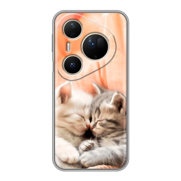 Силиконовый чехол на Huawei Pura 80 Ultra с принтом Котята
