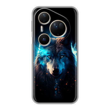 Силиконовый чехол на Huawei Pura 80 Ultra с принтом Волк ночной