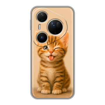 Силиконовый чехол на Huawei Pura 80 Ultra с принтом котенок