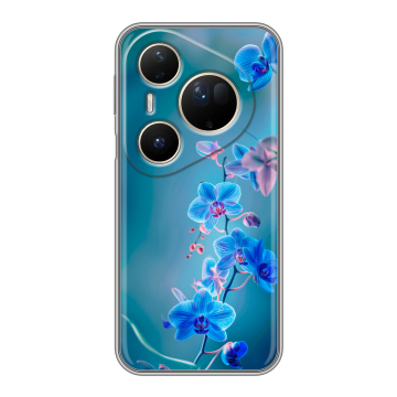Силиконовый чехол на Huawei Pura 80 Ultra с принтом Голубые цветы