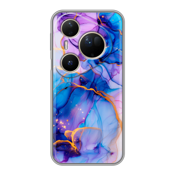 Силиконовый чехол на Huawei Pura 80 Ultra с принтом синий мрамор