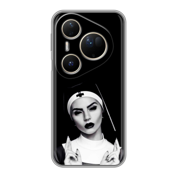 Силиконовый чехол на Huawei Pura 80 Ultra с принтом монашка