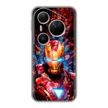 Силиконовый чехол на Huawei Pura 80 Ultra с принтом Железный человек Ironman