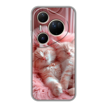 Силиконовый чехол на Huawei Pura 80 Ultra с принтом котята котики