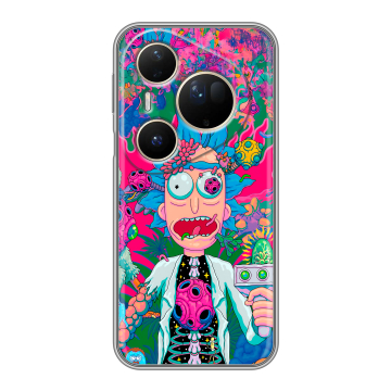 Силиконовый чехол на Huawei Pura 80 Ultra с принтом Рик и Морти Rick Morty