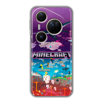 Силиконовый чехол на Huawei Pura 80 Ultra с принтом Майнкрафт Minecraft