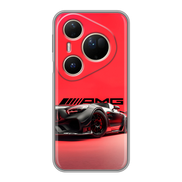 Силиконовый чехол на Huawei Pura 80 Ultra с принтом Мерседес Mercedes AMG