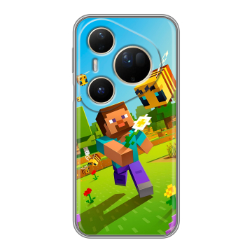 Силиконовый чехол на Huawei Pura 80 Ultra с принтом Майнкрафт Minecraft