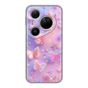 Силиконовый чехол на Huawei Pura 80 Ultra с принтом Бабочки