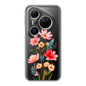 Силиконовый чехол на Huawei Pura 80 Ultra с принтом Цветы