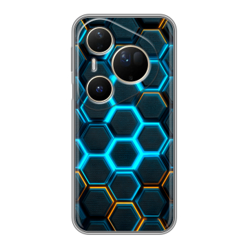Силиконовый чехол на Huawei Pura 80 Ultra с принтом Неоновые соты